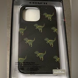 Unopened NIB Coach Rexy iPhone 14 Pro Max leather case with large personality!!